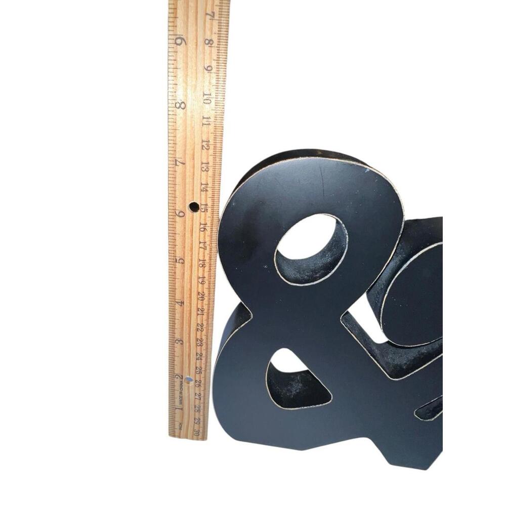 Black Wooden Ampersand “&”‎ Symbol Decorative Block 9” Modern Rustic Home Decor - Picture 6 of 7